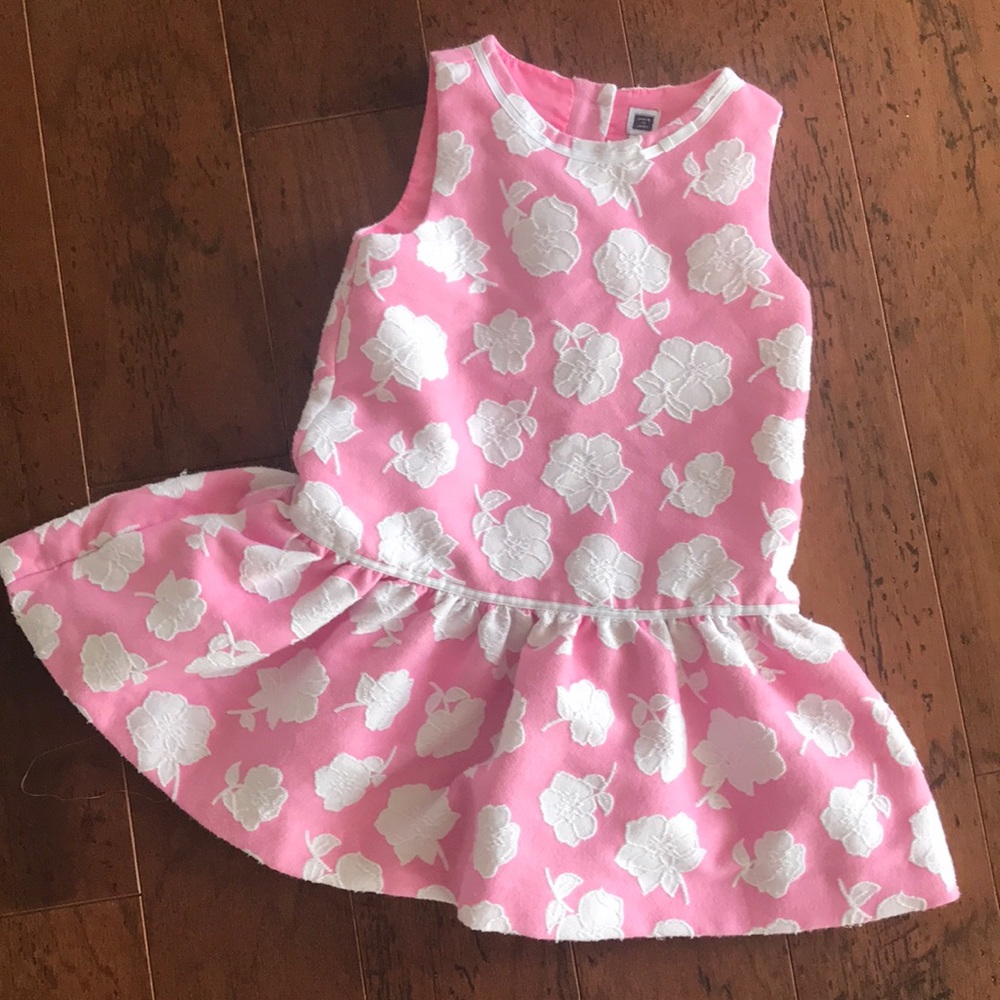 Janie and Jack 4t Girls Toddler pink & white dress